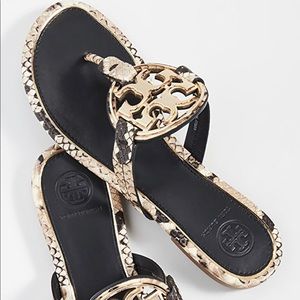 Tory Burch Snake Skin Gold Miller Sandals